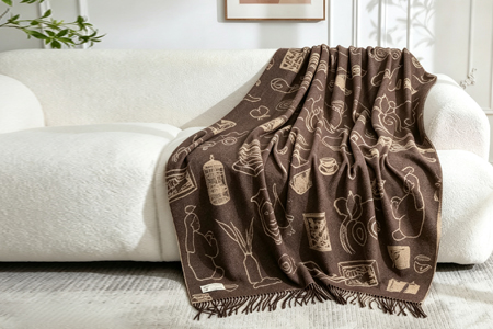 Cashmere blanket and refined textile product craft