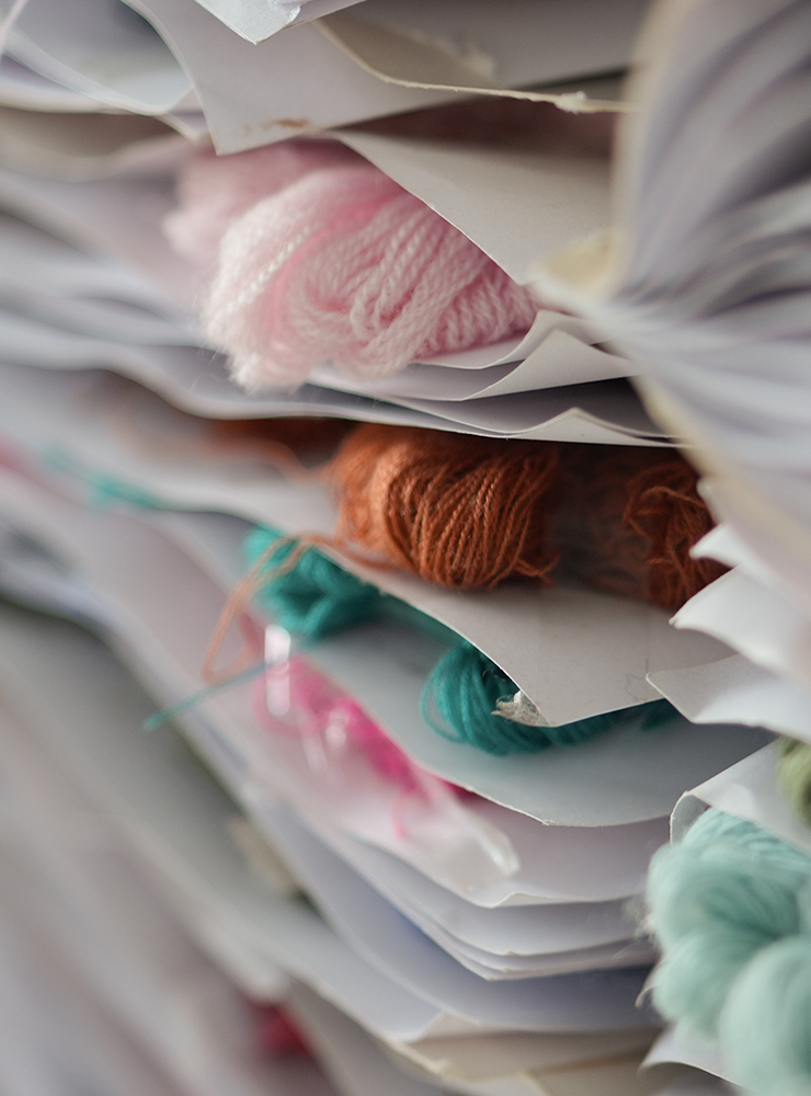 Close detail of sustainable cashmere fabric